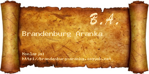 Brandenburg Aranka névjegykártya